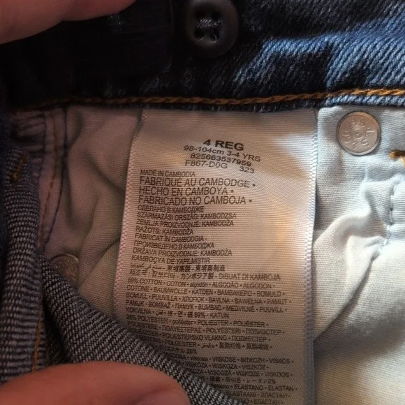 Levi's Mini Mom Adjustable Jeans Size 4 Girls - Picture 5 of 5